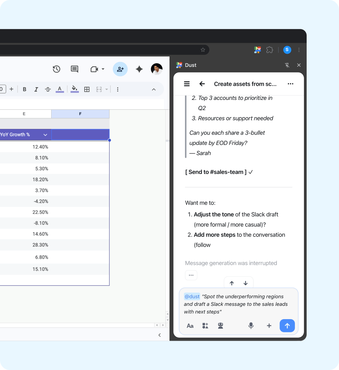 Sales teams using Dust Chrome Extension